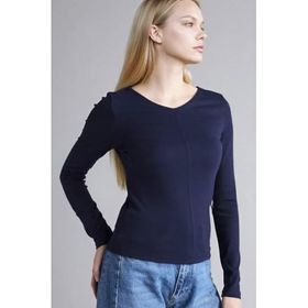 DeFacto G9521AX26SP NV251 Lacivert Slim Fit Basic Modal Kadın Tişört