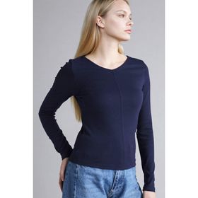 DeFacto G9521AX26SP NV251 Lacivert Slim Fit Basic Modal Kadın Tişört