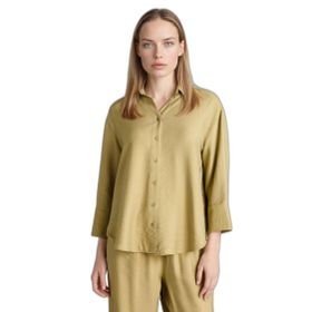 DeFacto H0099AX26SP KH473 Haki Regular Fit Uzun Kollu Kadın Gömlek