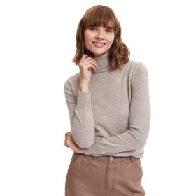 DeFacto H1651AZ24WN BG320 Bej Basic Balıkçı Yaka Slim Fit Triko Kadın Kazak