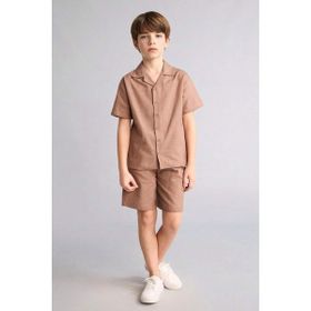 DeFacto H3048A826HS Kahve BN554 Regular Fit Dokulu Erkek Çocuk Şort