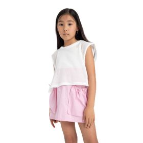Defacto H3864A4.ER105 Ekru Kız Çocuk Atlet
