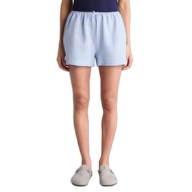 DeFacto H5427AX26SM Mavi-BE773 Kadın Regular Fit Kısa Boy Gofre Dokulu Şort