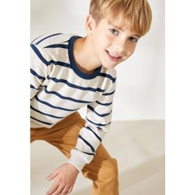 DeFacto H5951A617WNER105 Çizgili Yazı Baskılı Erkek Çocuk Sweatshirt