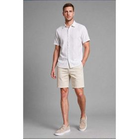 DeFacto H5964AX26SM Ekru-ER105 Regular Fit Ekru Bermuda Erkek Şort