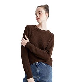DeFacto H6905AZ22AUBN319 Kahve Regular Fit Basic Uzun Kollu Selanik Örgülü Kadın Kazak