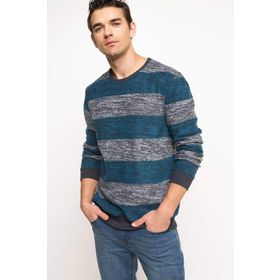 DeFacto H6992AZ.17CW.GN164 Erkek Çizgili Sweatshirt