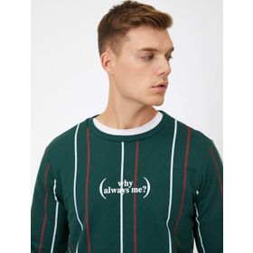 DeFacto H6992AZ.17CW.GN164 Erkek Çizgili Sweatshirt