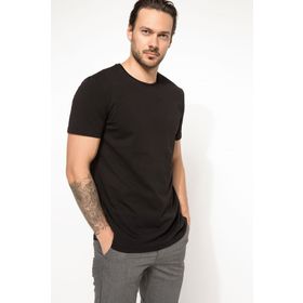 Defacto I3312AZ-18SM-BK27 Sıfır Yaka Erkek T-Shirt