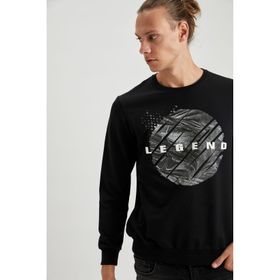 Defacto J2651AZ-18WN-KH252 Bisiklet Yaka Regular Fit Erkek Sweatshirt