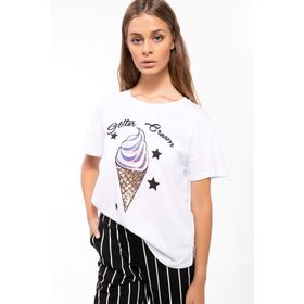 Defacto J3613AZ18HSWT34 Baskılı Kadın T-Shirt