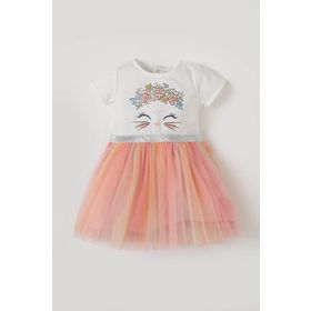Defacto J8351A219HSRD264 Kolsuz Büzgülü Kız Bebek Elbise