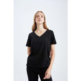 DeFacto K1507AZ V Yaka Basic Relax Fit Kısa Kollu Tişört
