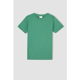 DeFacto K1687A622SP Beyaz Erkek Çocuk Regular Fit Bisiklet Yaka Kısa Kollu Pamuklu Penye Tişört