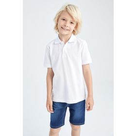 DeFacto K1689A6 Polo Yaka Kısa Kollu Siyah Erkek Çocuk T-Shirt