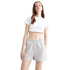 DeFacto Kadın Regular Fit Basic Şort, Gri, XS Şort