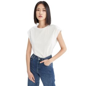 DeFacto Kadın Regular Fit Bisiklet Yaka Kısa Kollu Pamuklu Tişört, Ekru , XXL T-shirt