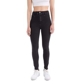 DeFacto Kadın Super Skinny Fit Yüksek Bel Jean Pantolon, Antrasit , 36 Pantolon
