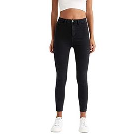 DeFacto Kadın Super Skinny Fit Yüksek Bel Jean Pantolon, Antrasit , 36 Pantolon