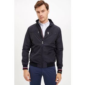 DeFacto L0155AZ19AUNV64 Siyah Slim Fit Fermuarlı Erkek Mont