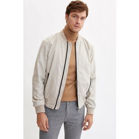 DeFacto L0155AZ19AUNV64 Siyah Slim Fit Fermuarlı Erkek Mont
