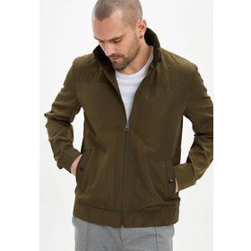 DeFacto L0155AZ19AUNV64 Siyah Slim Fit Fermuarlı Erkek Mont