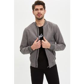 DeFacto L0155AZ19AUNV64 Siyah Slim Fit Fermuarlı Erkek Mont