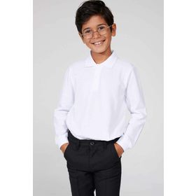 DeFacto L0288A619AUWT34 Beyaz Uzun Kollu Polo Erkek Çocuk T-shirt