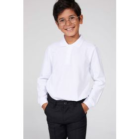 DeFacto L0288A619AUWT34 Beyaz Uzun Kollu Polo Erkek Çocuk T-shirt