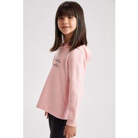 DeFacto L1239A619AUYL289 Baskılı Kapüşonlu Kız Çocuk Sweatshirt