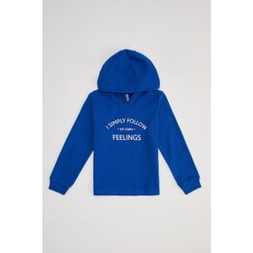 DeFacto L1239A619AUYL289 Baskılı Kapüşonlu Kız Çocuk Sweatshirt