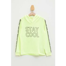 DeFacto L1770A619AUYL377 Relax Fit Kapüşonlu Yazı Baskılı Kız Çocuk Sweatshirt