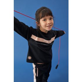 DeFacto L1770A619AUYL377 Relax Fit Kapüşonlu Yazı Baskılı Kız Çocuk Sweatshirt