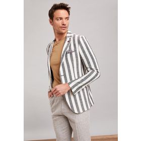 DeFacto L1970AZ19SMWT52 Çizgili Blazer Kadın Ceket