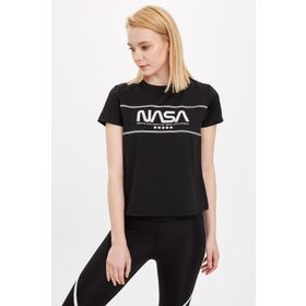 Defacto L1980AZ.19SM.YL273 Sarı Sırtı Büzgülü Kısa Kollu Kadın T-shirt
