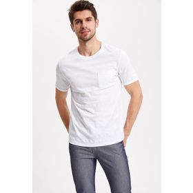 Defacto L1980AZ.19SM.YL273 Sarı Sırtı Büzgülü Kısa Kollu Kadın T-shirt