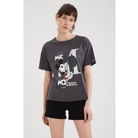 Defacto L1980AZ.19SM.YL273 Sarı Sırtı Büzgülü Kısa Kollu Kadın T-shirt