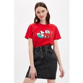 Defacto L1980AZ.19SM.YL273 Sarı Sırtı Büzgülü Kısa Kollu Kadın T-shirt