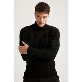 DeFacto L2813AZ19WNGN915 Haki Balıkçı Yaka Slim Fit Triko Erkek Kazak