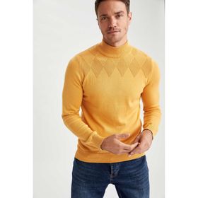 DeFacto L2813AZ19WNGN915 Haki Balıkçı Yaka Slim Fit Triko Erkek Kazak