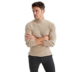 DeFacto L2813AZ19WNGN915 Haki Balıkçı Yaka Slim Fit Triko Erkek Kazak