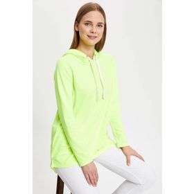 Defacto L3347AZ.19SM.YL84 Sarı Kapüşonlu Sırtı Baskılı Uzun Kollu Kadın Sweatshirt
