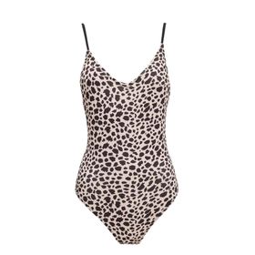 Defacto L3959AZ.19SM.BG352 Bej Leopar Desenli Askılı Kadın Mayo