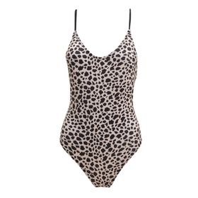 Defacto L3959AZ.19SM.BG352 Bej Leopar Desenli Askılı Kadın Mayo