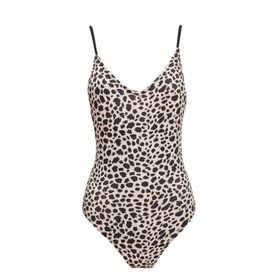 Defacto L3959AZ.19SM.BG352 Bej Leopar Desenli Askılı Kadın Mayo