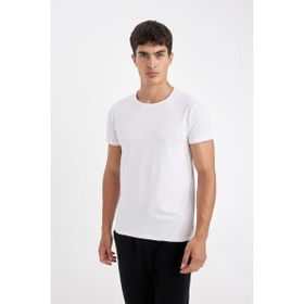 DeFacto L4885AZ24WNWT34 Slim Fit Bisiklet Yaka Kısa Kollu Erkek Pijama Üstü