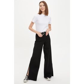 Defacto L5024AZ.19HS.BK2 Siyah Cropped Wide Leg Kadın Pantolon