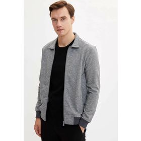 Defacto L7156AZ.19AU.GR228 Gri Polo Yaka Slim Fit Erkek Hırka