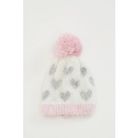 DeFacto L7775A219WNPN2 Pembe Ponponlu Kız Bebek Bere