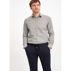 Defacto L8485AZ.19AU.GR91 Gri Uzun Kollu Slim Fit Erkek Gömlek